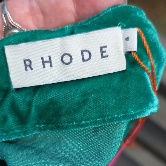 NWT RHODE JEMIMA VELVET SLIP STYLE MAXI DRESS IN EMERALD GREEN SIZE 6 - Picture 7 of 7